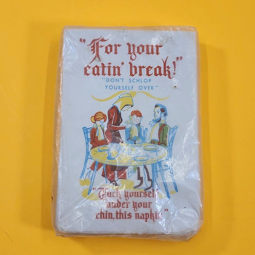 Pennsylvania Dutch Paper Napkins Folk Art Cocktail Vintage For Your Eatin' Break